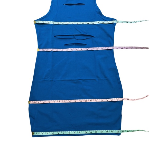 Urban Outfitters Slashed Mini Dress Blue Large - Picture 7 of 12
